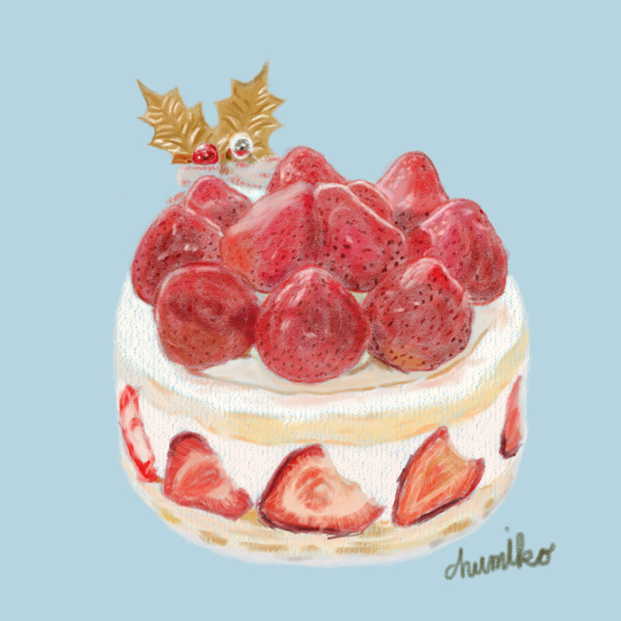 クリスマスケーキ
ケーキのイラスト
いちごのケーキ
ホールケーキ
Photoshopで作成